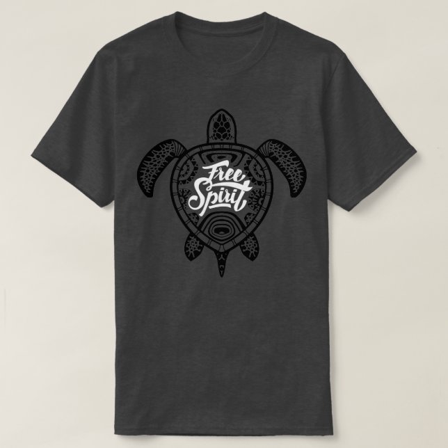 Camiseta Estilo de surfista ilustrativo de tortuga verde de (Diseño del anverso)