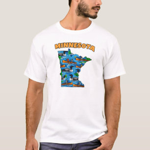 Camiseta Estilo de tatuaje de contorno de Minnesota