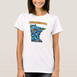 Camiseta Estilo de tatuaje de contorno de Minnesota