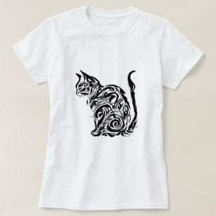 Camiseta Estilo de tatuaje de gato