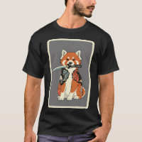 Estilo de tatuaje de panda rojo samurái