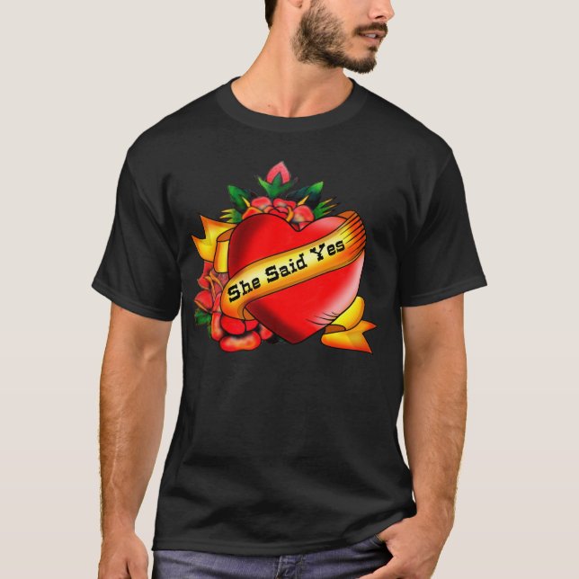 Camiseta Estilo de tatuaje, dijo que sí (Anverso)