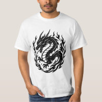 Estilo de Tatuaje Dragón de Fuego Enroscado