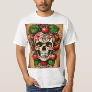 Camiseta Estilo de tatuaje Manzana roja exprimida a mano –