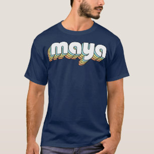 Camiseta Estilo de tipografía arcoiris retro maya de estilo