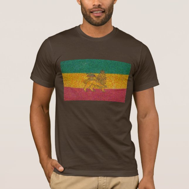 Camiseta Estilo de Van Gogh de la bandera de Rastafari (Anverso)