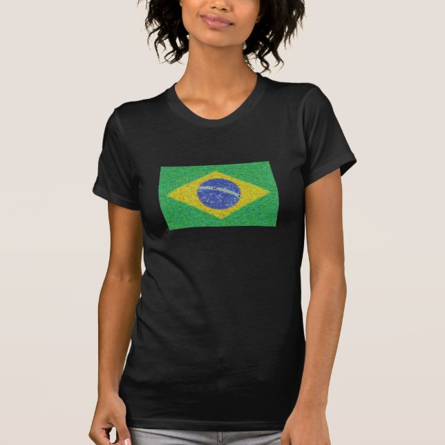 Camiseta Estilo de Van Gogh de la bandera del Brasil (Anverso)