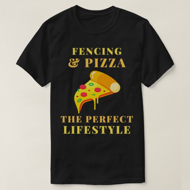 Camiseta estilo de vida de cercas y pizzas (Diseño del anverso)