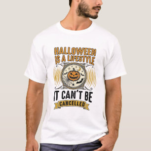 Camiseta Estilo de vida de Halloween Tipografía de calabaza