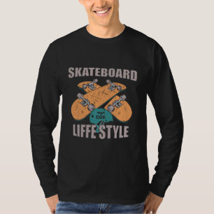 Camiseta estilo de vida de skateboard retro skateboarding