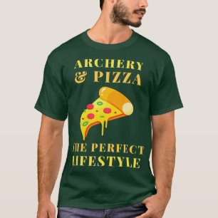 Camiseta estilo de vida de tiro con arco y pizza