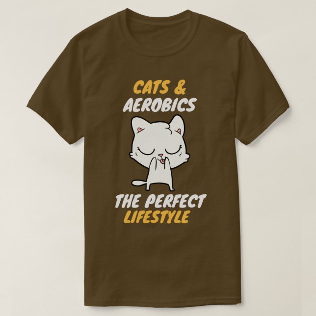 Camiseta estilo de vida gatos de aerobic (Diseño del anverso)