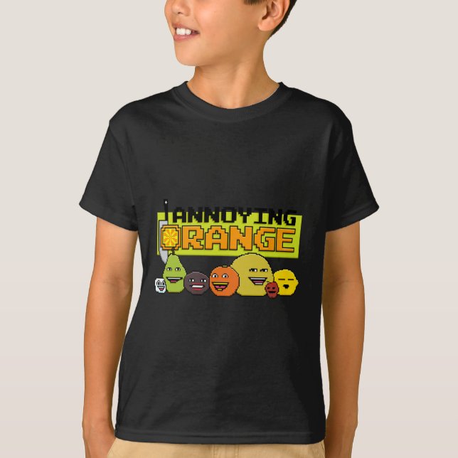 Camiseta Estilo de videojuego de 8 bits naranja (Anverso)