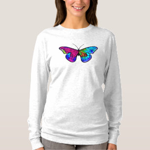 Camiseta Estilo de vidrio teñido de mariposa mosaica