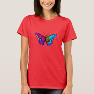 Camiseta Estilo de vidrio teñido de mariposa mosaica