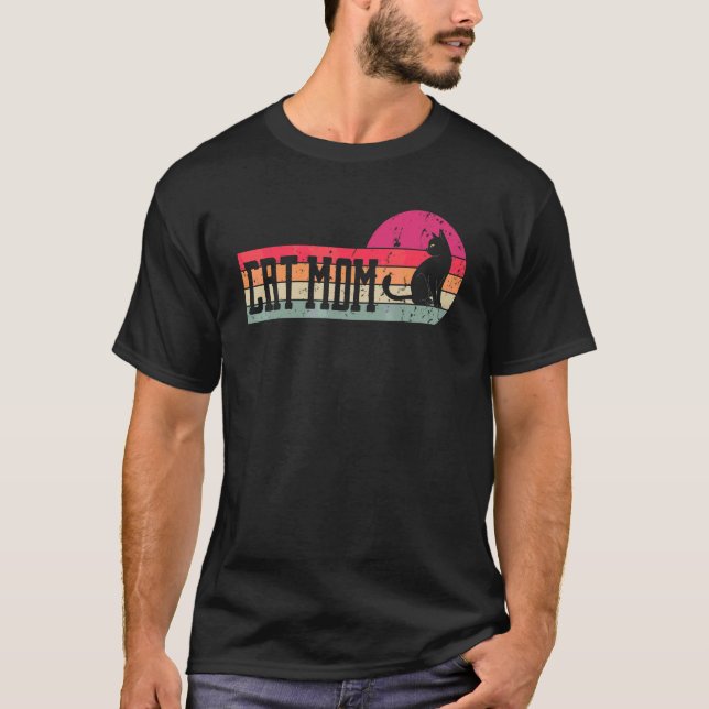 Camiseta Estilo de vintage de Cat Mom (Anverso)
