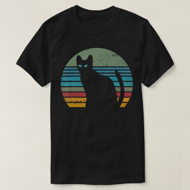 Camiseta Estilo de vintage retro de gato (Diseño del anverso)