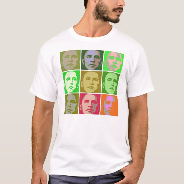 Camiseta Estilo del arte pop de Obama (Anverso)
