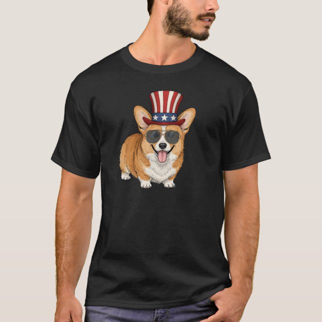 Camiseta Estilo del Corgi Patriótico (Anverso)