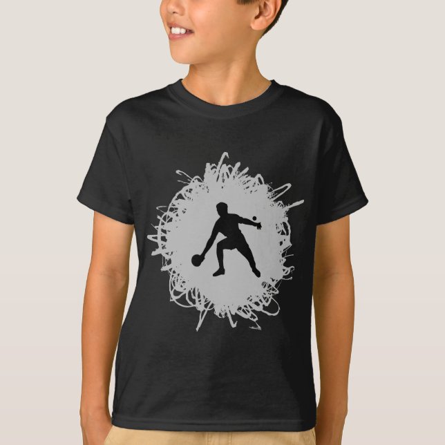 Camiseta Estilo del garabato del ping-pong (Anverso)
