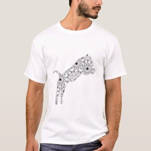 Camiseta Estilo del libro de colorear tigre de flor de tigr