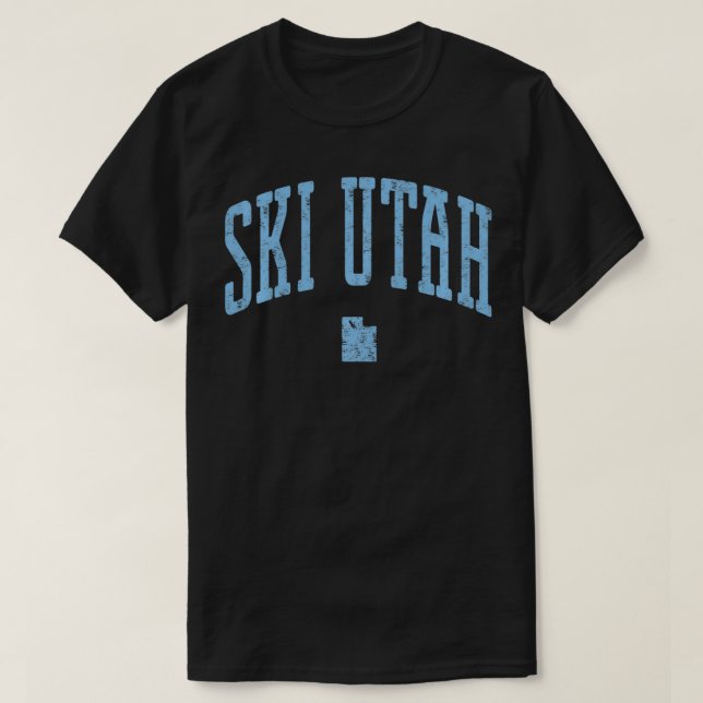 Camiseta Estilo del Vintage Ski Utah (Diseño del anverso)