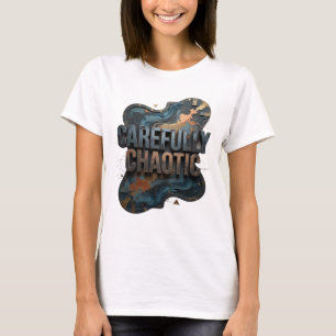 Camiseta Estilo dorado IMPRENTADO CAÓTICO CON CUIDADO