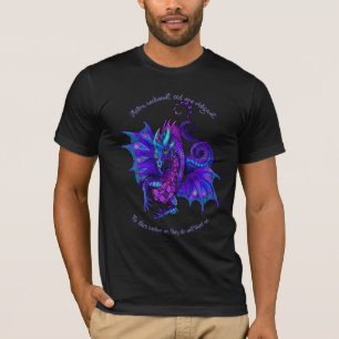 Camiseta Estilo Dragon Art Nouveau Azul y Púrpura