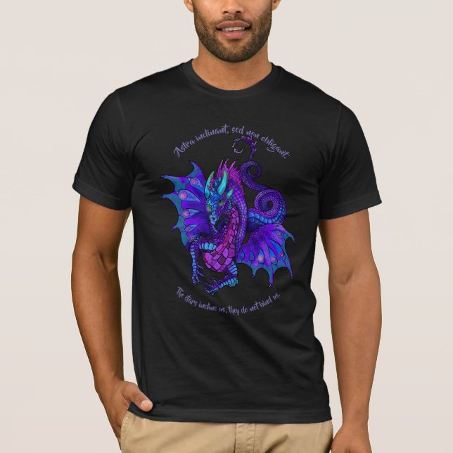 Camiseta Estilo Dragon Art Nouveau Azul y Púrpura (Anverso)