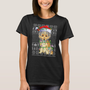 Camiseta Estilo dulce feo Noches Luces Santa Sheltie Dog C