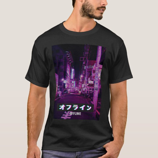 Camiseta Estilo estético vaporwave Japón 80 Meme Sad Glitc (Anverso)