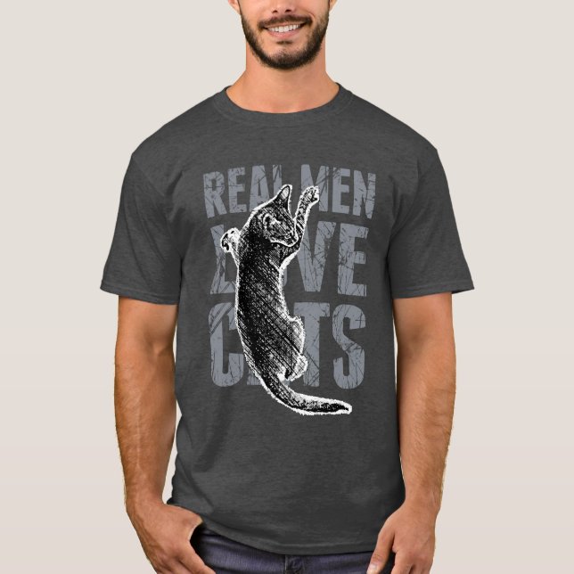 Camiseta Estilo estridente de los hombres de los gatos (Anverso)