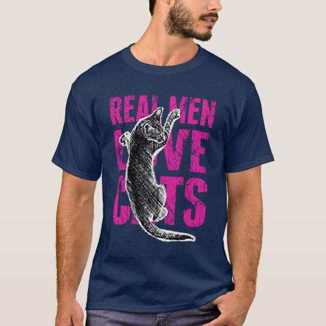 Camiseta Estilo estridente de los hombres de los gatos (Anverso)