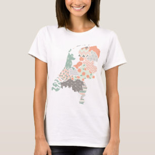 Camiseta Estilo geométrico del remiendo del mapa de la