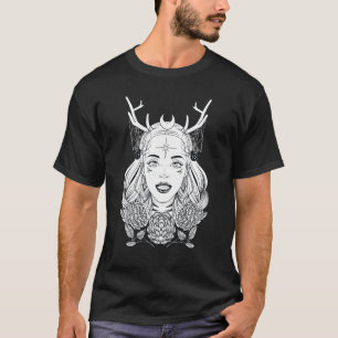 Camiseta Estilo gótico de la cara de las mujeres bonitos