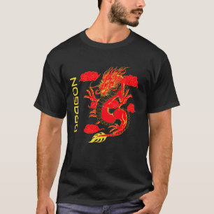 Camiseta Estilo gráfico del dragón chino