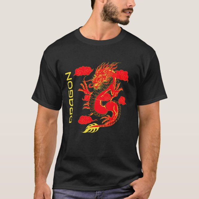 Camiseta Estilo gráfico del dragón chino (Anverso)