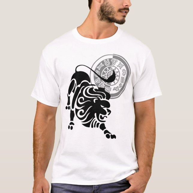 Camiseta Estilo griego Leo Lion Zodiac Chart (Anverso)