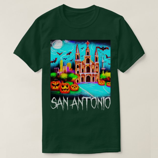 Camiseta Estilo Halloween de San Antonio (Diseño del anverso)