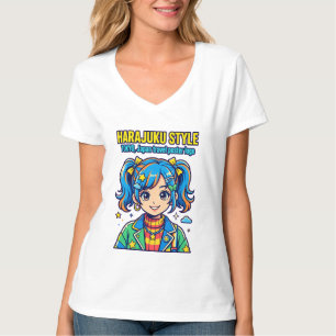 Camiseta Estilo Harajuku Chica Logo Cartel de Viaje a Tokio