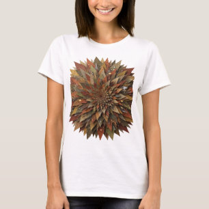 Camiseta Estilo hojas de otoño plateadas diseño moderno