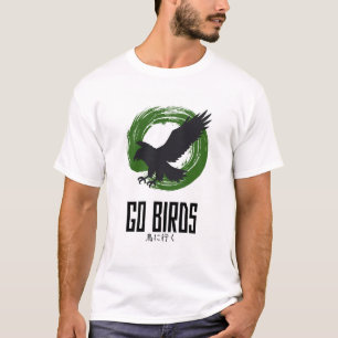 Camiseta estilo japonés "Vamos Pájaros"