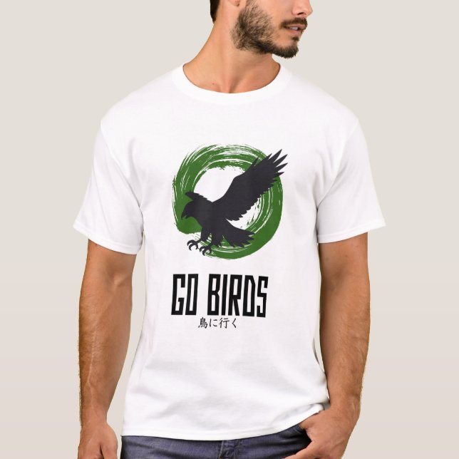 Camiseta estilo japonés "Vamos Pájaros" (Anverso)