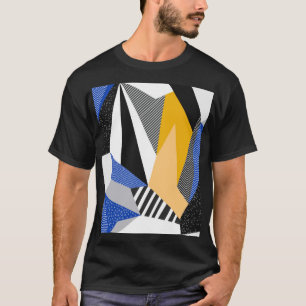 Camiseta Estilo Memphis: Collage geométrico creativo.