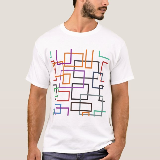 Camiseta Estilo Memphis con diseño geométrico de color (Anverso)