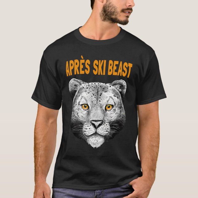 Camiseta Estilo naranja Apres Ski Snow Leopard (Anverso)