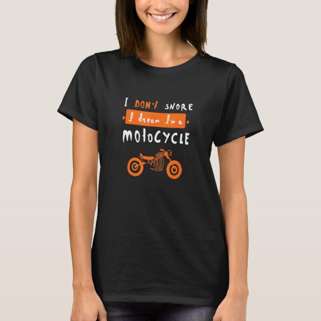 Camiseta Estilo naranja no ronco sueño que soy motociclo (Anverso)