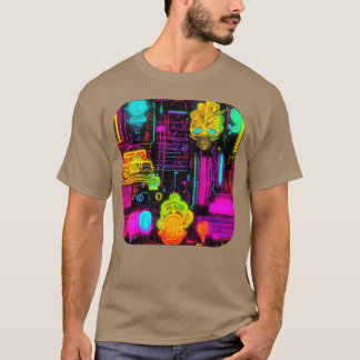 Camiseta Estilo Neón UV Vintage Años 80 Retro divertido