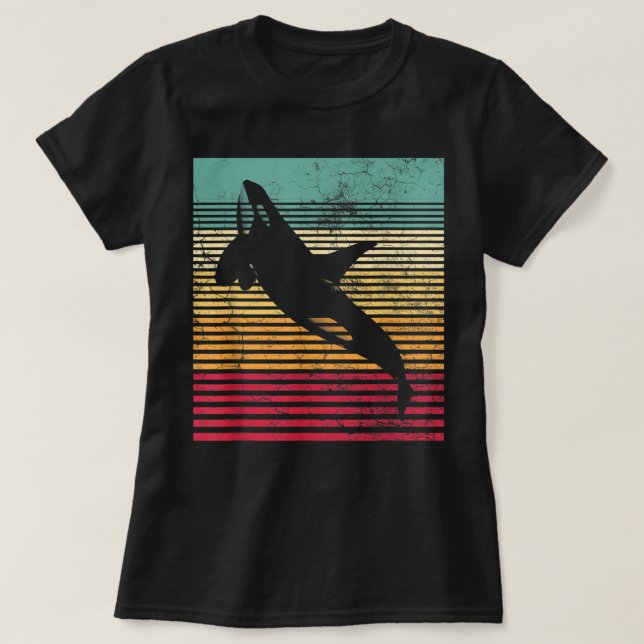 Camiseta Estilo Orca Retro de ballena Hombres Mujeres Noved (Diseño del anverso)