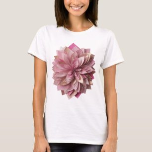 Camiseta Estilo plata impresión FLOR ROSA